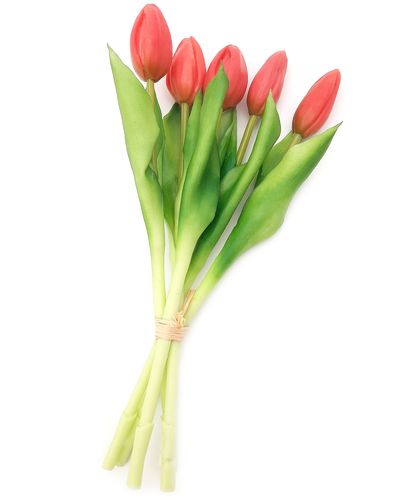 TULIPAN SILIKONOWY SZTUCZNE TULIPANY BUKIET 5 sztuk 28 cm CZERWONE na Arena.pl