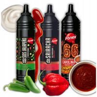 SOS SOSY PAPRYKOWE CAROLINA SRIRACHA JALAPENO OSTRE PIKANTNE PAPRYKA FANEX