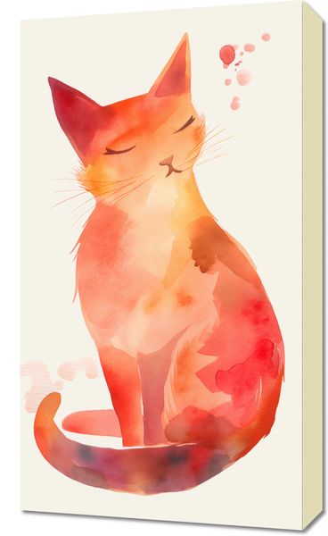 Obraz 40x70cm Akwarelowy Kot zdjęcie 1