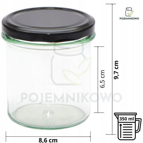 20x SŁOIK NA PRZETWORY 350 ML Słoik Szklany Na Miód Pojemnik Na Dżem na Arena.pl