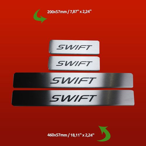 Listwa progowa SUZUKI SWIFT MK4 Stal nierdzewna 304 mat z czarnymi literami na Arena.pl