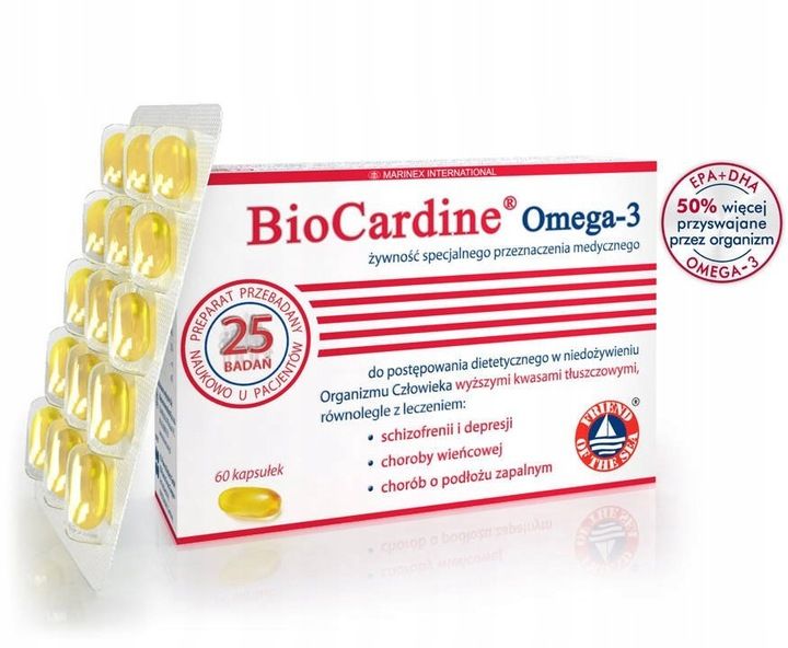 BIOCARDINE OMEGA 3 OLEJ 60KAPSUŁEK zdjęcie 2