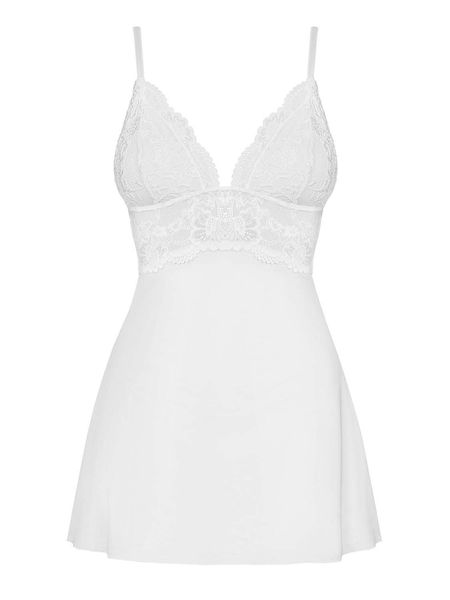 Komplet 810-BAB-2 babydoll i stringi - biały - Obsessive S/M zdjęcie 4