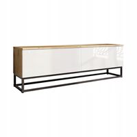 Szafka loftowa RTV 120cm biała / dąb artisan