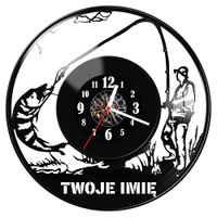 Zegar ścienny z płyty winylowej Wędkarz z imieniem 1895.14