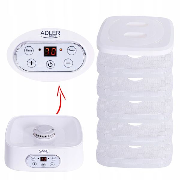 Suszarka do grzybów ziół i żywności dehydrator Adler AD 6658 zdjęcie 9