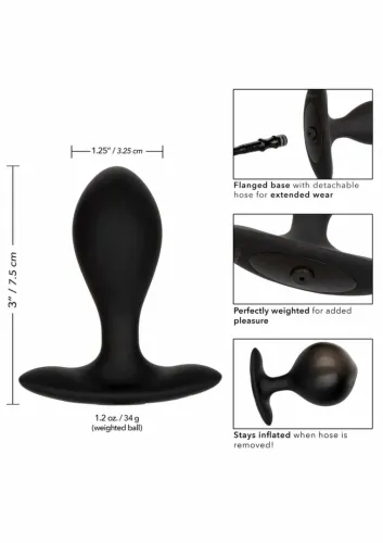 calexotics weighted silicone inflatable plug czarny 3” z balonikiem na Arena.pl
