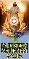 Baner religijny 200x100 cm Dekoracja ołtarza ja jestem chlebem życia