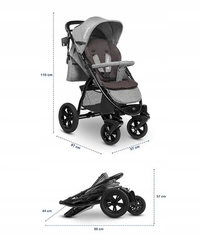 Wózek Spacerowy Lionelo Annet Moskitiera Duże Koła na Arena.pl