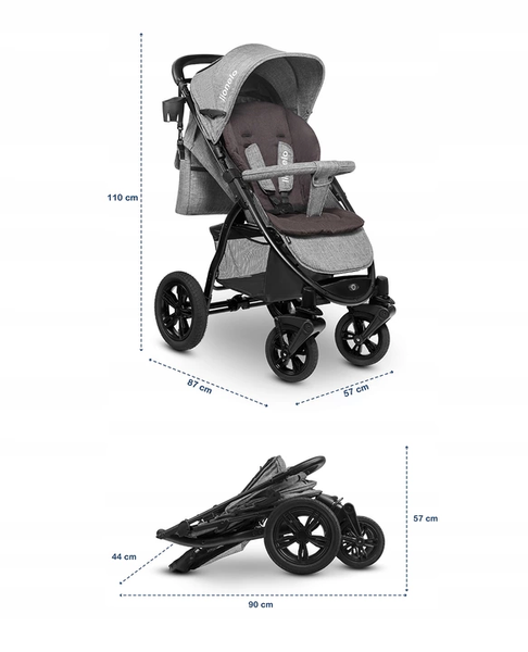 Wózek Spacerowy Lionelo Annet Moskitiera Duże Koła zdjęcie 9