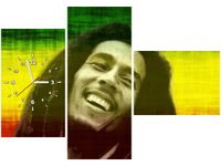 100CM 70CM ZEGAR 3 ELEM BOB MARLEY ŚCIENNY OBRAZ