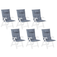 Zestaw 6 poduszek na krzesła ogrodowe niebieski TOSCANA/JAVA