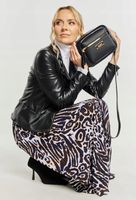 TOREBKA Damska CZARNA Listonoszka MONNARI ZŁOTE LOGO KIESZONKA