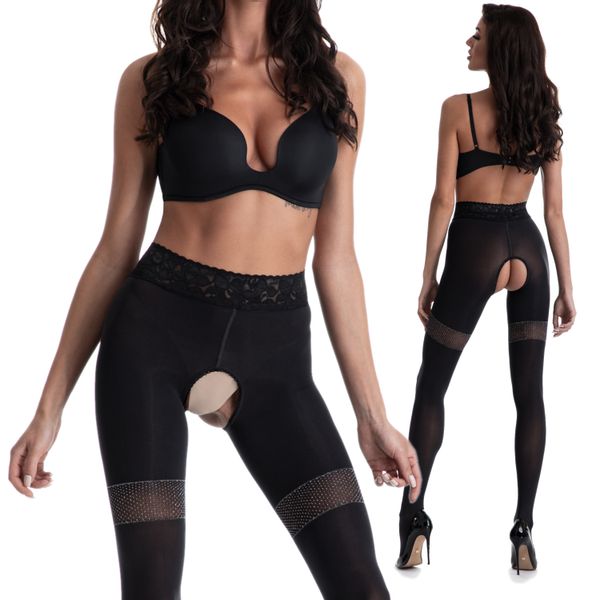 Rajstopy z Dziurką w Kroku Glamour 80 Den S/M zdjęcie 1