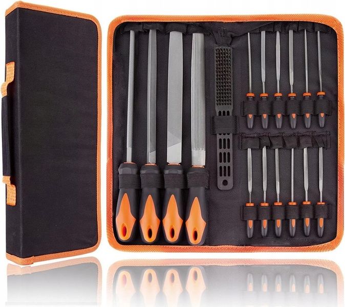 Zestaw pilników do metalu drewna iglaki iglaków tarniki zdzieraki etui 18el zdjęcie 13