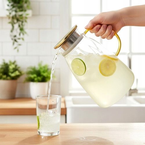 Dzbanek NA NAPOJE wodę sok lemoniadę do napojów szklany z pokrywką 2,2L na Arena.pl