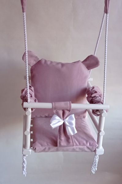 Huśtawka biała MIŚ 3w1 dla dzieci ROŻ DOM pokojowa zdjęcie 2