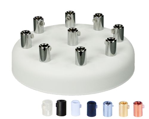 Podsufitka metalowa 9 otworów biała + chrom 135mm na Arena.pl