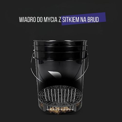 Wiadro CZARNE do mycia z separatorem WASH RINSE na Arena.pl