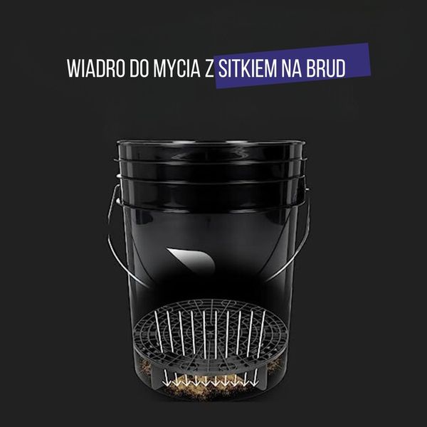 Wiadro CZARNE do mycia z separatorem WASH RINSE zdjęcie 4
