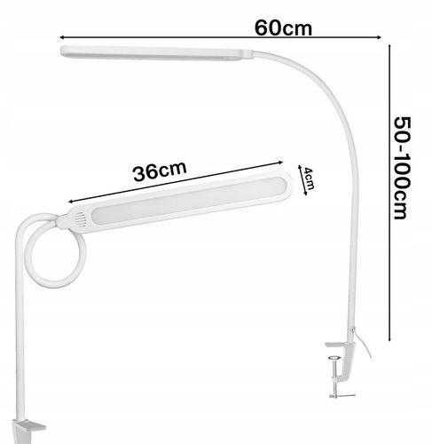 Lampka Na Biurko Biurkowa LED Do Czytania Regulowana Włącznik 10W 3 na Arena.pl