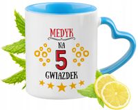 Dla Medyka Kubek Błękitny Z Uszkiem W Kształcie Serca Na Prezent