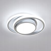 LAMPA SUFITOWA SREBRO WISZACA LED DO SALONU NOWOCZESNA OKRĄGŁY 32W 6500K