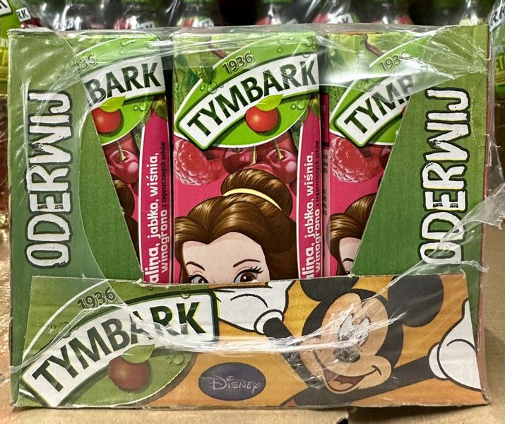 Tymbark sok malina-wiśnia 200ml - karton zdjęcie 1