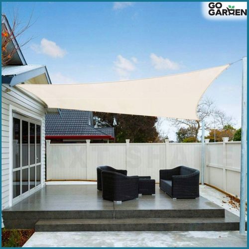 Żagiel markiza daszek przeciwsłoneczny na taras balkon UV słońce biały 4x3m na Arena.pl