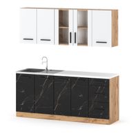 Zestaw Kuchenny Mały Modułowy Z Blatem 2.0m Wotan Biały Mat San Sebastian