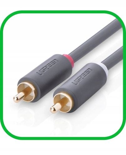 Kabel Przewód Audio Wtyk 2x RCA do 2xRCA Chinch STEREO 5M Pozłacany na Arena.pl