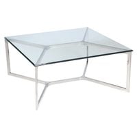 Transparentny stolik kawowy Hamptons HP-CT1144S Cosmolight srebrny