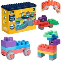 Klocki gumowe miękkie sensoryczne konstrukcyjne duże zestaw 60 szt