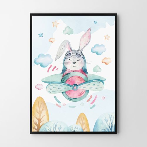 Plakat królik pilot samolot 40x50 cm na Arena.pl