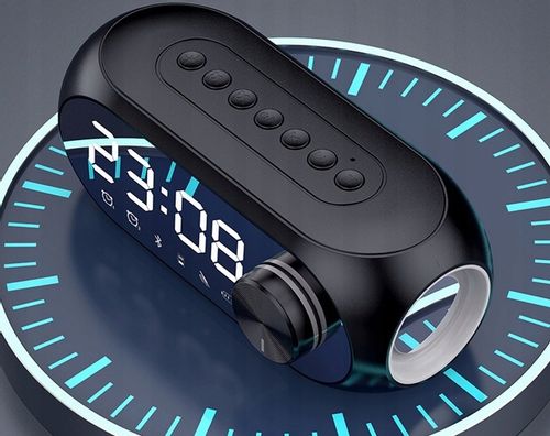 GŁOŚNIK LUSTRZANY BLUETOOTH 5.0 ZEGAR RADIO ALARM na Arena.pl