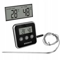 BROWIN ELEKTRONICZNY TERMOMETR KUCHENNY z TERMOSONDĄ WĘDZENIE PIECZENIE BLK