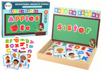 Zestaw Edukacyjnych Puzzli Magnetycznych Z Wielofunkcyjną Tablicą