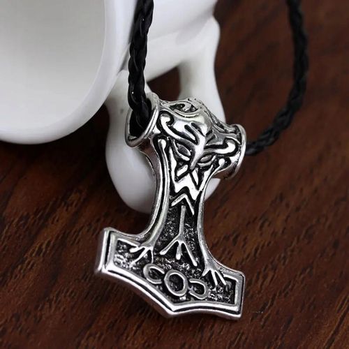 Naszyjnik Totem Amulet Mjolnir Thor Odyn Runy Młot na Arena.pl