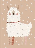 Plakat 13x18cm Wzory dla Dzieci, Dziewczynki i Chłopca - Alpaka