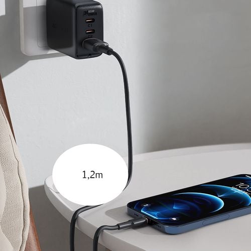 kabel przewód do iphone mfi usb - lightning 2.4a 1.2m czarny na Arena.pl