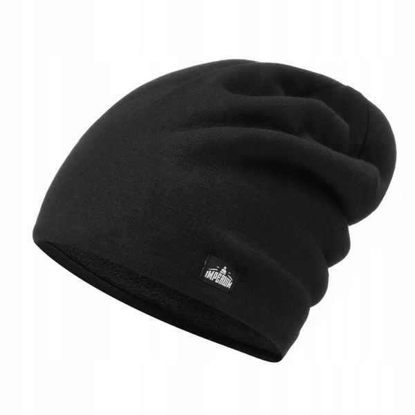 Czapka zimowa męska na polarze + komin Czarny zdjęcie 6