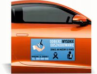 Magnes na samochód reklama magnetyczna 60x30 ODBIERZ WYSOKIE ODSZKODOWANIE