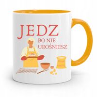 Kubek Żółty Dzień Babci Jedz Bo Nie Urośniesz Z Nadrukiem Ze Zdjęciem