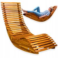 LEŻAK OGRODOWY DREWNIANY fotel na taras DREWNO AKACJOWE PREMIUM 120KG