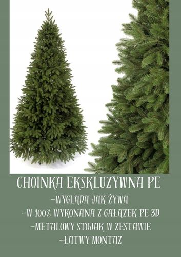 Choinka Ekskluzywna sztuczna Świerk 3D 100% PE 130 cm sylikonowa jak żywa na Arena.pl