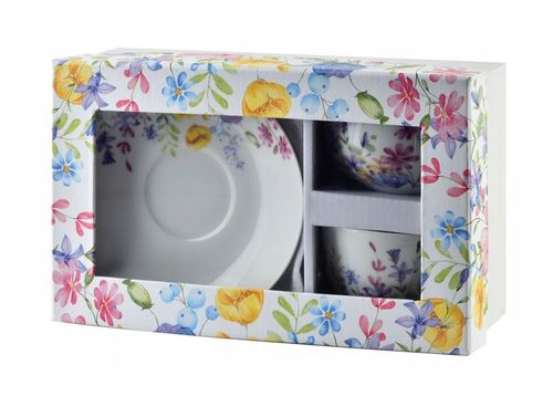 Filiżanka z podstawką JOY Komplet 2 filiżanki ze spodkiem 245ml HTTC5670 na Arena.pl