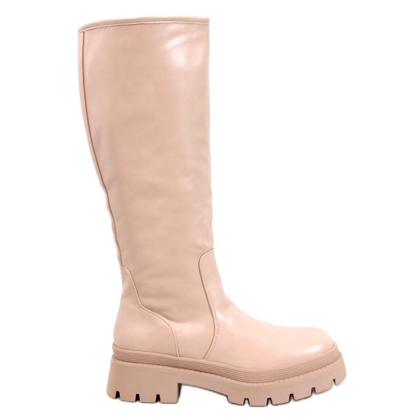 Oficerki na grubej podeszwie Beige r.38 zdjęcie 1
