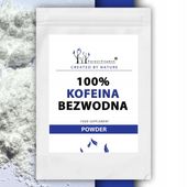 100% KOFEINA CZYSTA W PROSZKU BEZ DODATKÓW BEZWODNA 1Kg POBUDZA + MIARKA