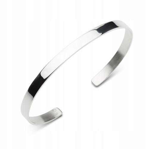 Bransoletka męska doginana srebro 925 sztywna gładka na prezent dla niego na Arena.pl