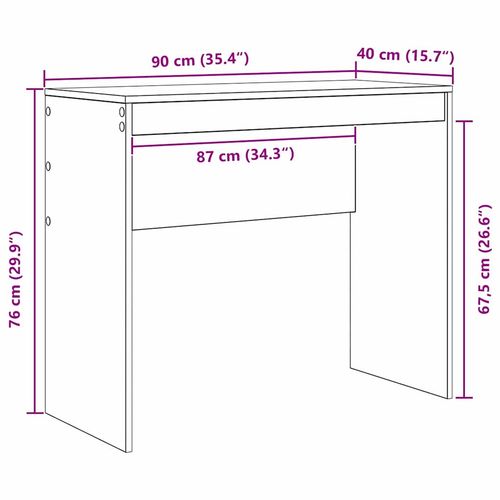 Biurko Wędzony dąb 90 x 40 x 76 cm Materiał drewnopochodny na Arena.pl
